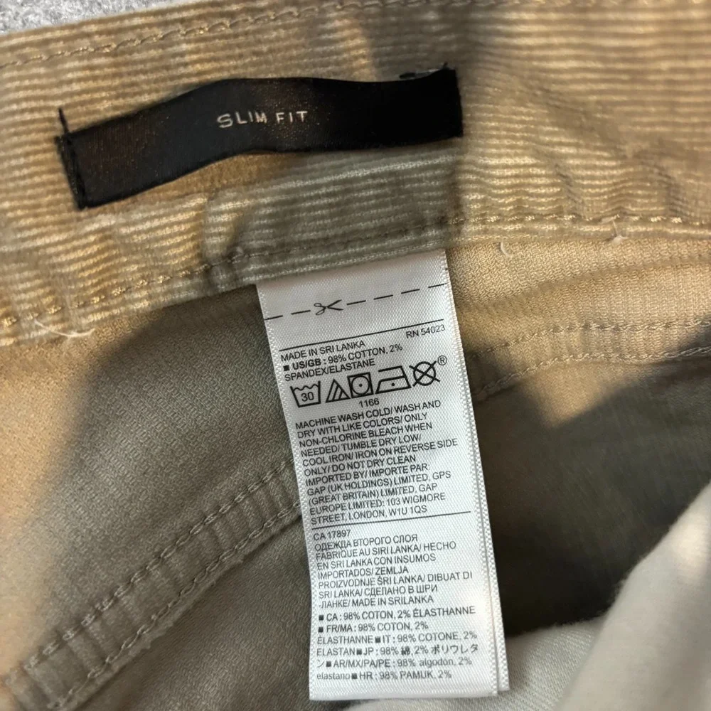 Banana Republic Slim Fit Men's Corduroy Pants Tan Stretch Cotton 32x30